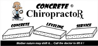 CONCRETE CHIROPRACTORX CONCRETE LEVELING SERVICE MOTHER NATURE MAY SHIFT IT....CALL THE DOCTOR TO LIFT IT! logo