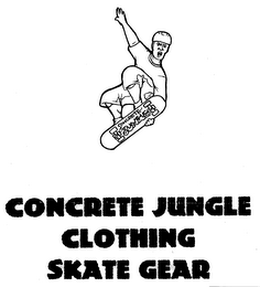 CONCRETE JUNGLE CLOTHING SKATE GEAR logo