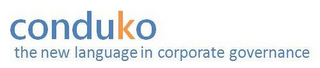 CONDUKO THE NEW LANGUAGE IN CORPORATE GOVERNANCE logo