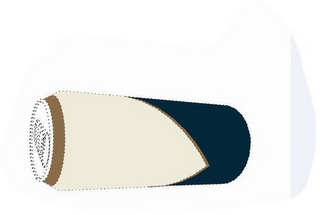 CONFIGURATION OF CAN IN COLORS CREAM, GOLD AND BLUE logo
