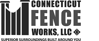 CONNECTICUT FENCE WORKS, LLC SUPERIOR SURROUNDINGS BUILT AROUND YOU logo