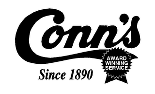 CONN'S AWARD WINNING SERVICE SINCE 1890 logo