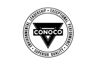 CONOCO ENVIRONMENTAL LEADERSHIP EXCEPTIONAL PERFORMANCE SUPERIOR QUALITY logo