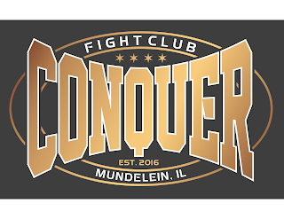 CONQUER FIGHT CLUB EST. 2016 MUNDELEIN, IL logo