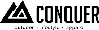 CONQUER OUTDOOR · LIFESTYLE · APPAREL logo