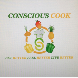 CONSCIOUS COOK EAT BETTER FEEL BETTER LIVE BETTER logo