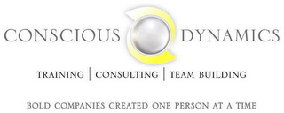 CONSCIOUS DYNAMICS TRAINING CONSULTING TEAM BUILDING BOLD COMPANIES CREATED ONE PERSON AT A TIME logo