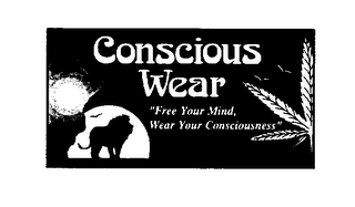 CONSCIOUS WEAR "FREE YOUR MIND, WEAR YOUR CONSCIOUSNESS" logo