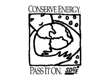 CONSERVE ENERGY. PASS IT ON. SDGE logo