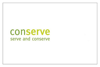 CONSERVE SERVE AND CONSERVE logo