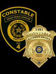 CONSTABLE TEXAS PEACE OFFICER MAKING HISTORY SINCE 2021 PCT 4 CONSTABLE KATHRYN BROWN 1401 MAKING HISTORY SINCE 2021 logo