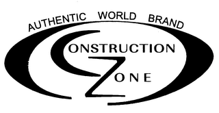 CONSTRUCTION ZONE AUTHENTIC WORLD BRAND logo