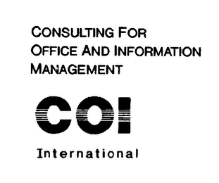 CONSULTING FOR OFFICE AND INFORMATION MANAGEMENT COI INTERNATIONAL logo