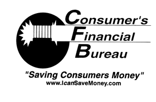 CONSUMER'S FINANCIAL BUREAU "SAVING CONSUMERS MONEY" WWW.ICANSAVEMONEY.COM logo