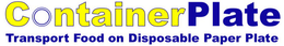 CONTAINERPLATE TRANSPORT FOOD ON DISPOSABLE PAPER PLATE logo