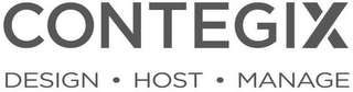 CONTEGIX DESIGN · HOST · MANAGE logo