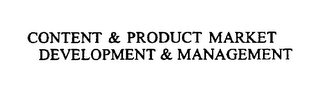 CONTENT & PRODUCT MARKET DEVELOPMENT & MANAGEMENT logo