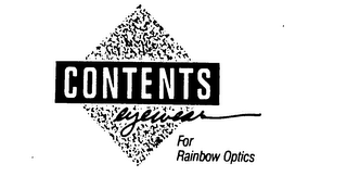 CONTENTS EYEWEAR FOR RAINBOW OPTICS logo