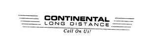 CONTINENTAL LONG DISTANCE CALL ON US! logo