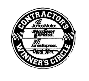 CONTRACTOR'S WINNER'S CIRCLE JONES MOTOR HOTSHOT EXPRESS JONES EXPRESS QUICK SHOT logo