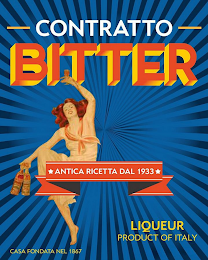 CONTRATTO BITTER ANTICA RICETTA DAL 1933 LIQUEUR PRODUCT OF ITALY CASA FONDATA NEL 1867 logo