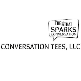 CONVERSATION TEES, LLC THE SHIRT THAT SPARKS CONVERSATION logo