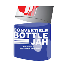 CONVERTIBLE BOTTLE JAH "GET EVERY LAST DROP WHILE REDUCING PLASTIC WASTE" logo
