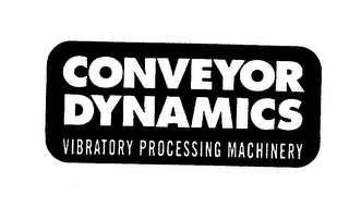 CONVEYOR DYNAMICS VIBRATORY PROCESSING MACHINERY logo
