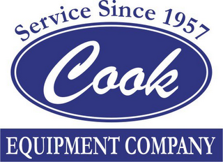 COOK SERVICE SINCE 1957 EQUIPMENT COMPANY logo