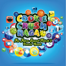 COOKIE CRUSH RAGA AN ASTRO BASED MATCH 3 PUZZLE GAME logo