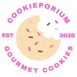 COOKIEPORIUM GOURMET COOKIES EST 2020 logo