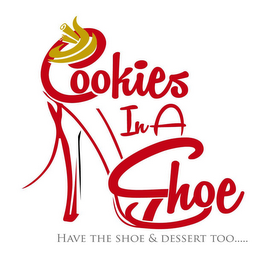 COOKIES IN A SHOE HAVE THE SHOE & DESSERT TOO..... logo