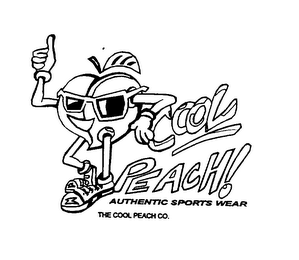 COOL PEACH! AUTHENTIC SPORTS WEAR THE COOL PEACH CO. logo