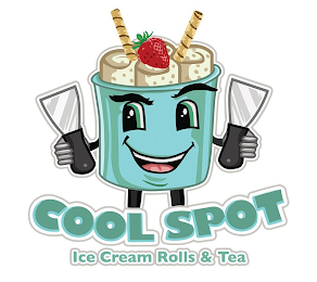 COOL SPOT ICE CREAM ROLLS & TEA logo
