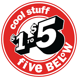 COOL STUFF $1 TO $5 FIVE BELOW logo