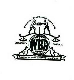 COOPERATION UNIFORMITY CONTROL WBA BOXING AS AN INTERNATIONAL SPORT logo