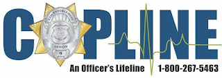 COPLINE LAW ENFORCEMENT POLICE PROTECT & SERVE OFFICER 9 AN OFFICER'S LIFELINE 1-800-267-5463 logo