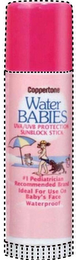COPPERTONE WATER BABIES UVA/UVB PROTECTION SUNBLOCK STICK #1 PEDIATRICIAN RECOMMENDED BRAND IDEAL FOR USE ON BABY'S FACE WATERPROOF logo