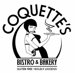 COQUETTE'S BISTRO & BAKERY GLUTEN FREE · BOLDLY LUSCIOUS logo