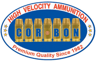 COR BON HIGH VELOCITY AMMUNITION PREMIUM QUALITY SINCE 1982 logo