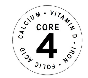CORE 4 · VITAMIN D · IRON · FOLIC ACID CALCIUM logo