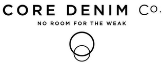CORE DENIM CO. NO ROOM FOR THE WEAK logo