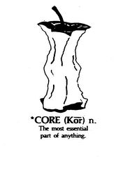 * CORE (KOR) N. THE MOST ESSENTIAL PART OF ANYTHING. logo