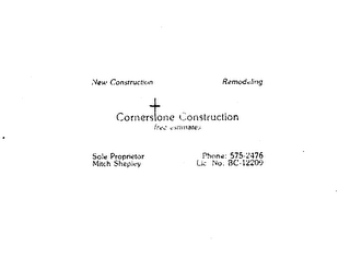 CORNERSTONE CONSTRUCTION logo
