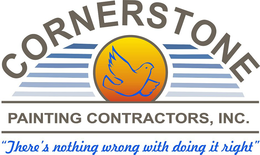 CORNERSTONE PAINTING CONTRACTORS "THERE'S NOTHING WRONG WITH DOING IT RIGHT" logo