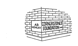 CORNERSTONES' FOUNDATION INC. A.D. MCMLXIV logo