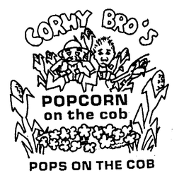 CORNY BRO'S POPCORN ON THE COB POPS ON THE COB logo