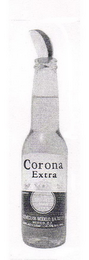 CORONA EXTRA MADE IN MEXICO LA CERVEZA MAS FINA CERVECERIA MODELO, S.A. DE C.V. MEXICO, D.F. CONT. NETO. 325ML 4.5% ALC. VOL. logo