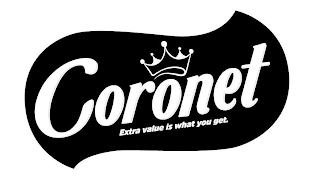 CORONET EXTRA VALUE IS WHAT YOU GET. logo