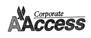 CORPORATE AACCESS THE DRAWING IS LINED FOR THE COLORS RED AND BLUE. logo
